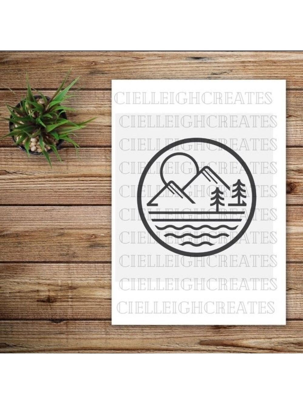 *2 for $20* Sun, mountains, Trees, water vinyl decal Sticker Handcrafted